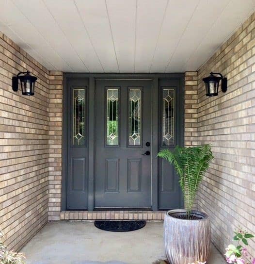 Brown House with Gray Front Door