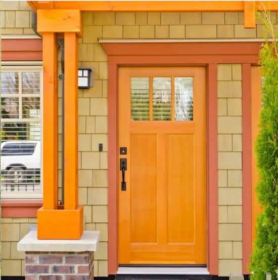 Orange-Brown Front Door