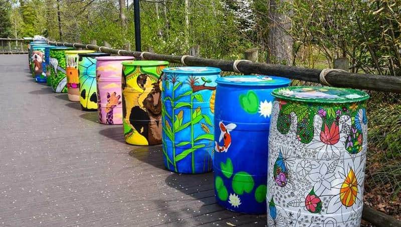 Painted Rain Barrels